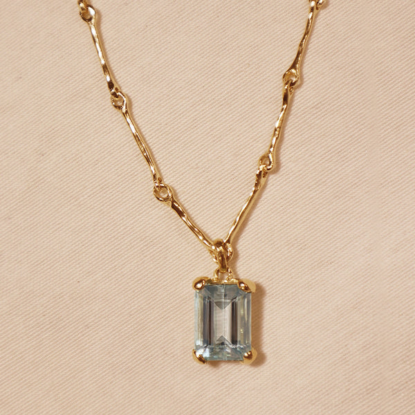 The Rock Necklace with Large Aquamarine